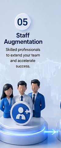 Step 5: Staff Augmentation — Skilled professionals to extend your team and accelerate success.